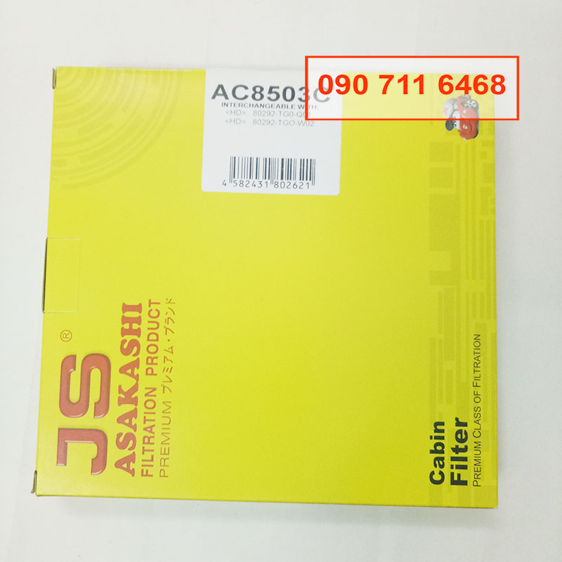 Lọc gió máy lạnh, lọc cabin Than hoạt tính xe Honda Civic 1.5 2016, 2017, 2018, 2019, 2020, 2021 80291T5RP01 hàng Nhật AC8503C